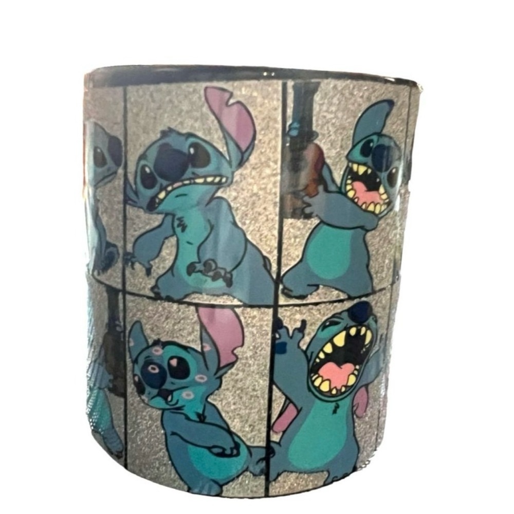 Disney STITCH Blue and Silver Glitter Large Mug